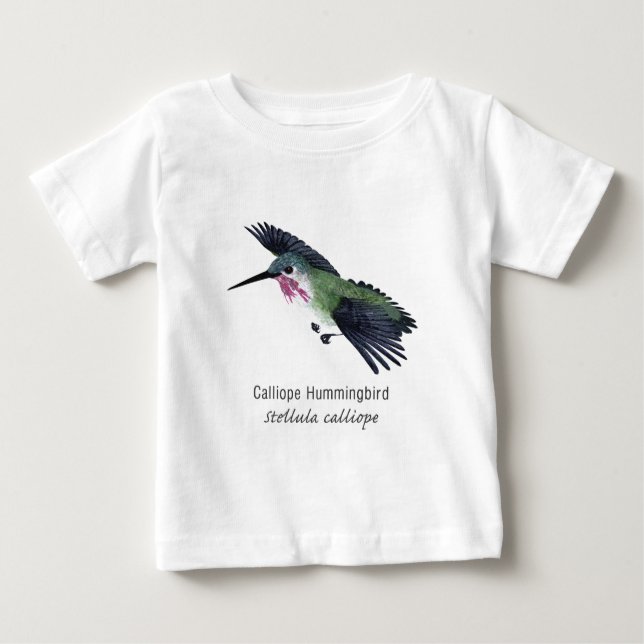 Camiseta Para Bebê Colibri do Calliope com nome (Frente)