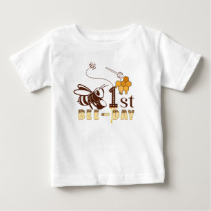 Camiseta Para Bebê Colmeia de Abelhas de Mel de primeiro aniversario