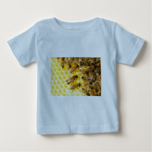 Camiseta Para Bebê Colmeia De Abelhas Mel Doce Sobremesa Amarela