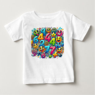 Camiseta Para Bebê Color pop Dígitos 2026 – Emoji Loucura Matemática