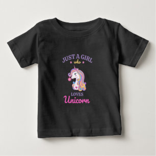 Camiseta Para Bebê Coloração mágica do Unicórnio do Arco-Íris do Kawa
