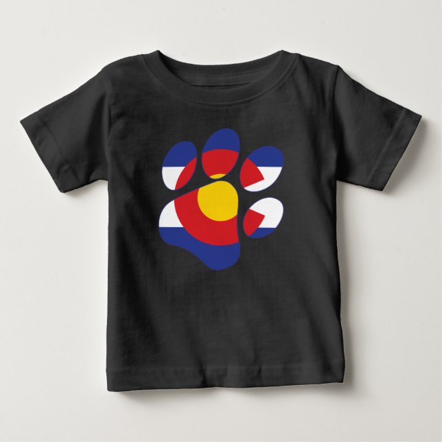 Camiseta Para Bebê Colorado Paws (Frente)