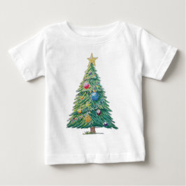 Camiseta Para Bebê Colorful Christmas Tree