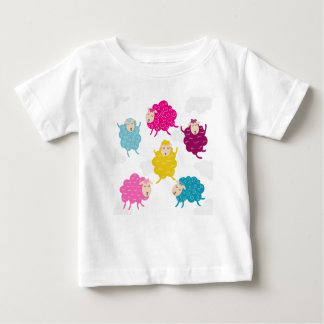 Camiseta Para Bebê Colorful Happy Sheep Kids T-Shirt