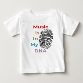 Camiseta Para Bebê Colorful Music Is In My DNA Musician Music Notes