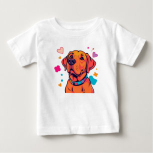 Camiseta Para Bebê Colorida Labrador Dog Art