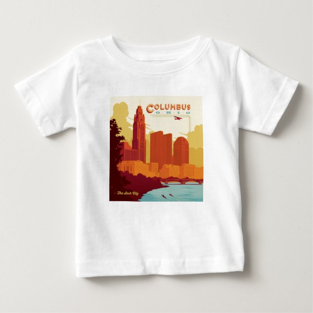 Camiseta Para Bebê Columbus Ohio | Arch City (Frente)