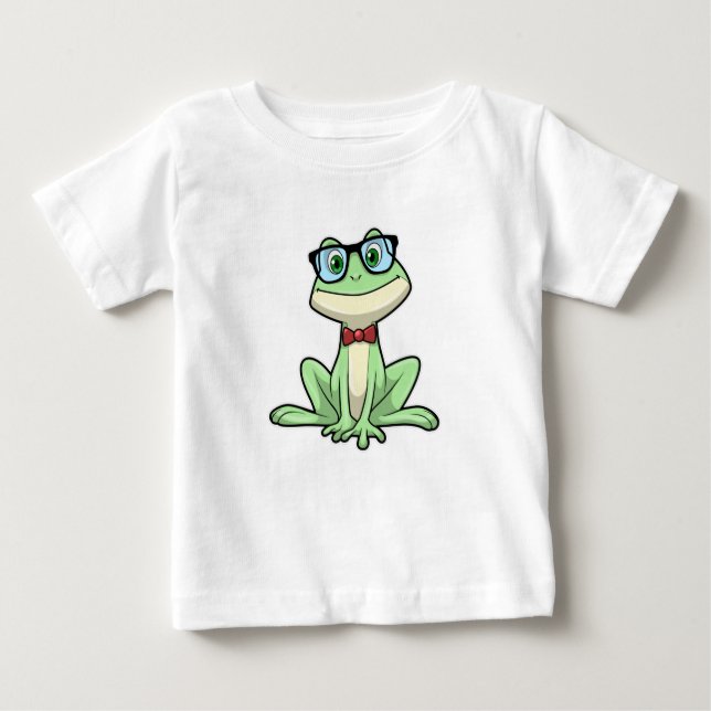 Camiseta Para Bebê Coluna de Óculos Estudantes do Nerd do sapo (Frente)