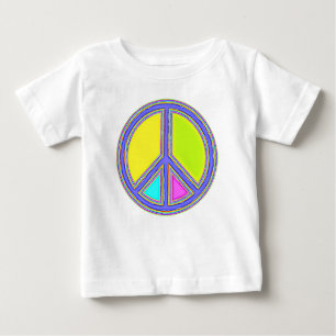 Camiseta Para Bebê Com Cores Preenchidas Sinal de PAZ 1