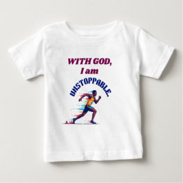 Camiseta Para Bebê Com Deus, Eu Sou Imparável