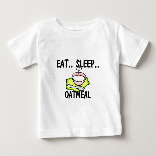 Camiseta Para Bebê Coma a FARINHA DE AVEIA do sono (Frente)