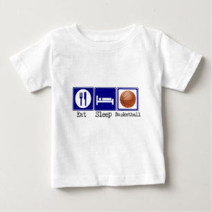 Camiseta Para Bebê Coma, durma, basquetebol