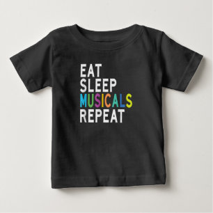 Camiseta Para Bebê Coma Musicais Do Sono Repetem, Presentes De Ação D