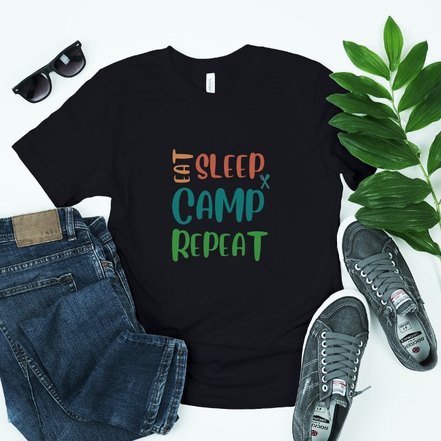 Camiseta Para Bebê Coma o acampamento do sono repetidamente - A vida  (Criador carregado)