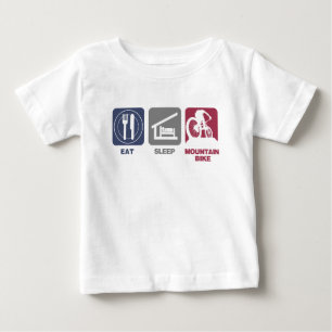 Camiseta Para Bebê Coma o Mountain bike do sono