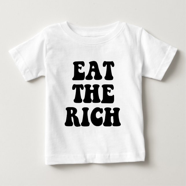 Camiseta Para Bebê Coma os ricos ocupam Wall Street (Frente)