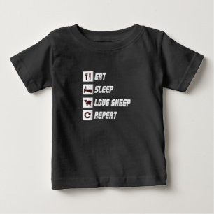 Camiseta Para Bebê Coma ovelha adormecida Presente de citação eng