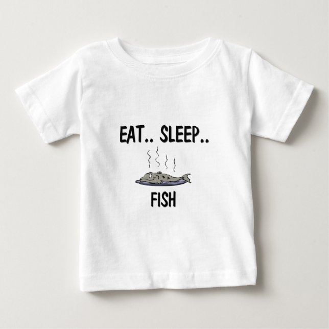 Camiseta Para Bebê Coma PEIXES do sono (Frente)
