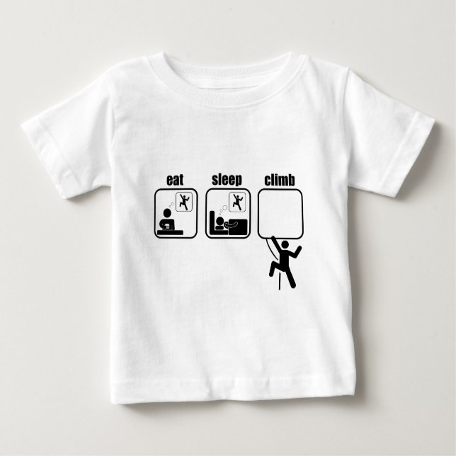 Camiseta Para Bebê Coma. Sono. Escalada (Frente)