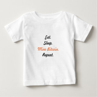 Camiseta Para Bebê Coma. Sono. Mina Bitcoin. Repetição