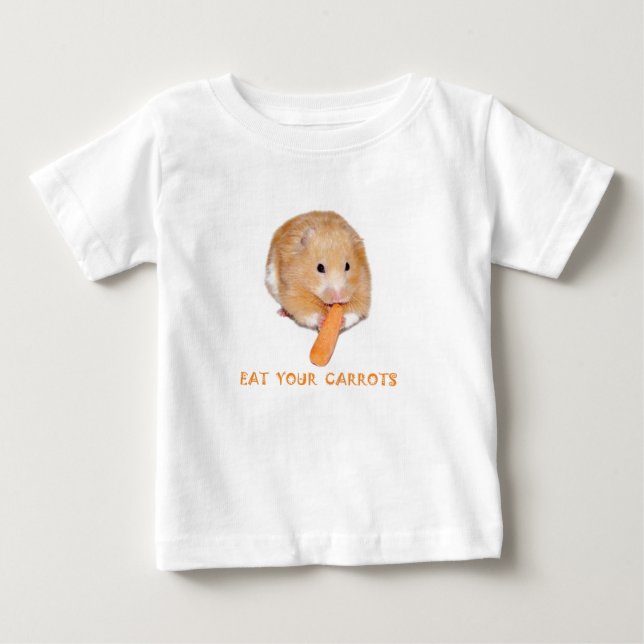Camiseta Para Bebê Coma suas cenouras (Frente)