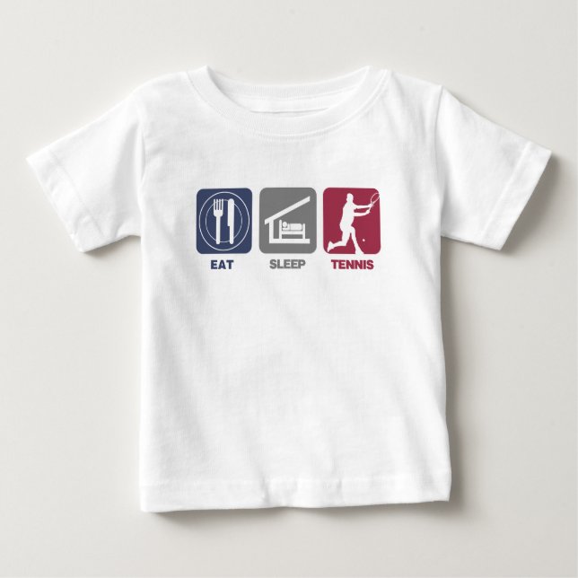 Camiseta Para Bebê Coma Tênis de repouso - Cara 1 (Frente)