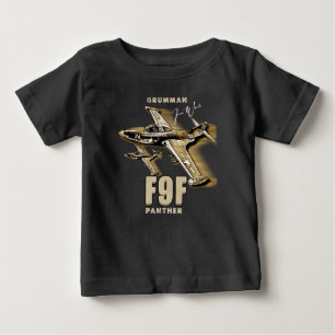 Camiseta Para Bebê Combatente De Jato Baseado Em Pantera Grumman F9F