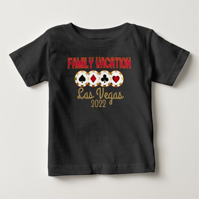 Camiseta Para Bebê Combinação de Grupo de Férias Familiares de Las Ve (Frente)