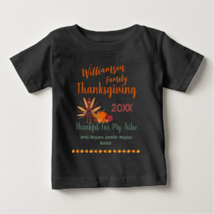 Camiseta Para Bebê Combinação de Nomes de Conjuntos de Ação de Graças