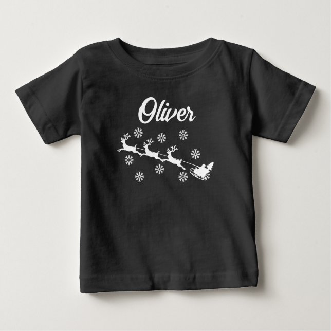 Camiseta Para Bebê Combinação Personalizada da Família Natal Xmas (Frente)