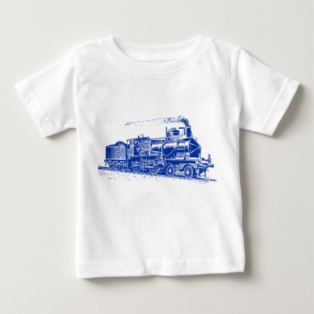 Camiseta Para Bebê Comboio 03 - Azul-Marinho (Frente)