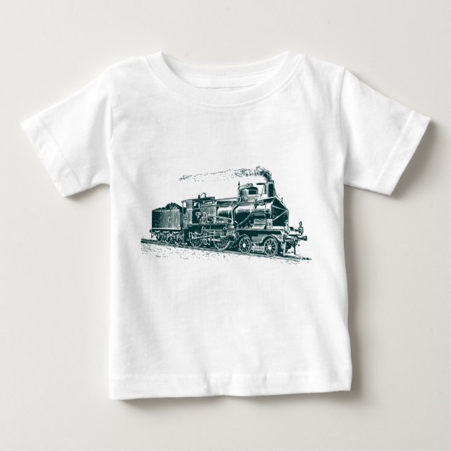 Camiseta Para Bebê Comboio 03 - Verde escuro (Frente)