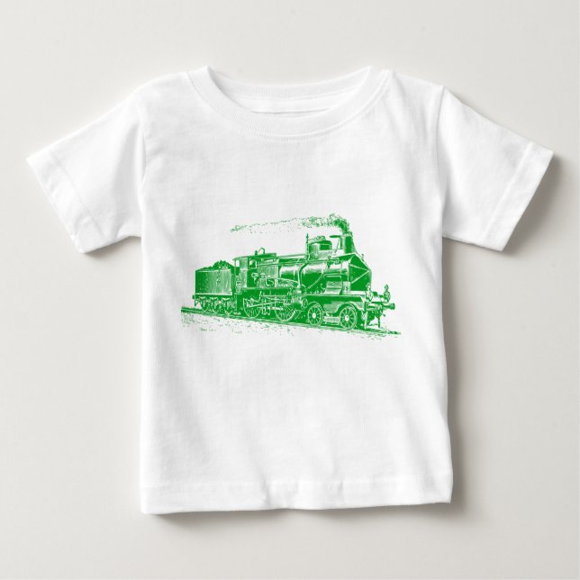 Camiseta Para Bebê Comboio 03 - Verde-Grama (Frente)