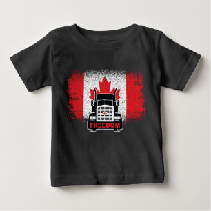 Camiseta Para Bebê Comboio da Liberdade para Caminhoneiros do Canadá 