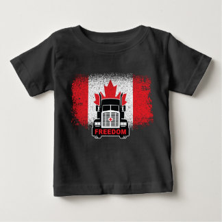 Camiseta Para Bebê Comboio da Liberdade para Caminhoneiros do Canadá 