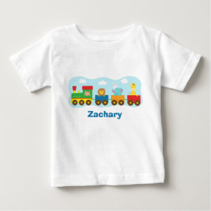 Camiseta Para Bebê Comboio de animais coxos coloridos para bebês