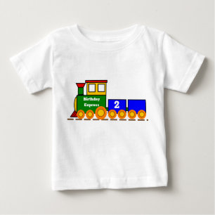 Camiseta Para Bebê Comboio expresso de aniversário bonito com número