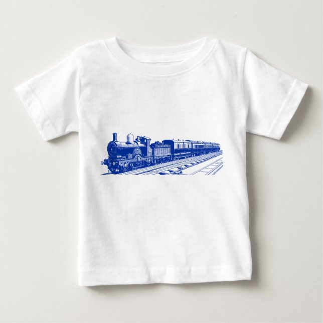 Camiseta Para Bebê Comboio Vintage - Marinho (Frente)