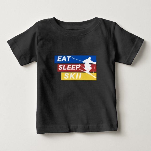 Camiseta Para Bebê Come Sleep Skii Baby (Frente)