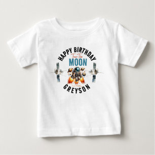 Camiseta Para Bebê começar dois ao luar Aniversário de 2 anos Espaço