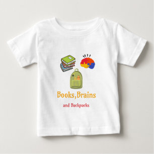 Camiseta Para Bebê Começo Da Escola De Cérebros E Mochilas