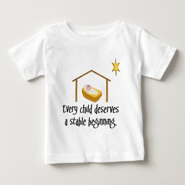 Camiseta Para Bebê Começo estável (Frente)