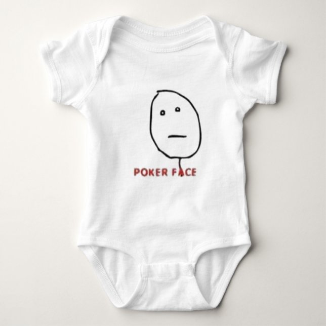 Camiseta Para Bebê Comédia com a face de pôquer (Frente)