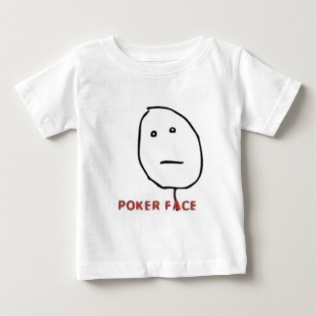 Camiseta Para Bebê Comédia com a face de pôquer (Frente)
