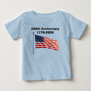 Camiseta Para Bebê Comemoração de 250º Aniversário EUA Presente Patri