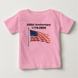 Camiseta Para Bebê Comemoração de 250º Aniversário EUA Presente Patri