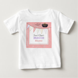 Camiseta Para Bebê Comemore real a princesa Aniversário da papá de