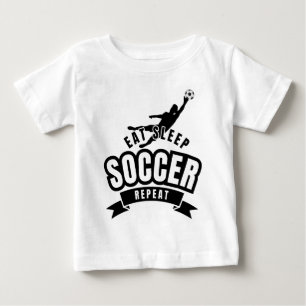 Camiseta Para Bebê comer dormir futebol repetir 