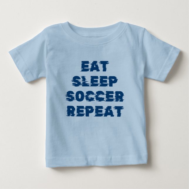 Camiseta Para Bebê comer dormir futebol repetir  (Frente)