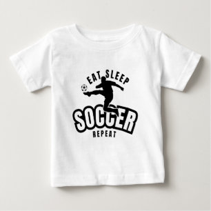 Camiseta Para Bebê comer dormir futebol repetir